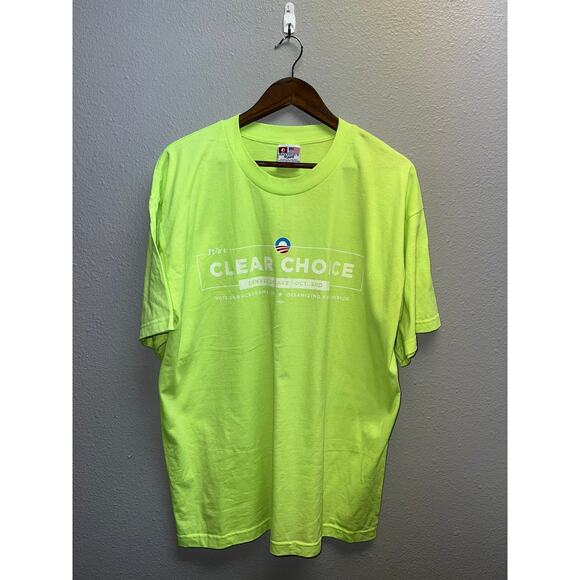 Vintage Denver Debate Shirt Vote Barack Obama Yellow Presidential Tee XL - Picture 1 of 8